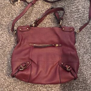 Urban Expressions Burgundy Leather Tote Bag - barely used